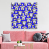 Staffordshire Bull Terrier Puppy Pattern Canvas Afdruk (Insitu (Woonkamer))
