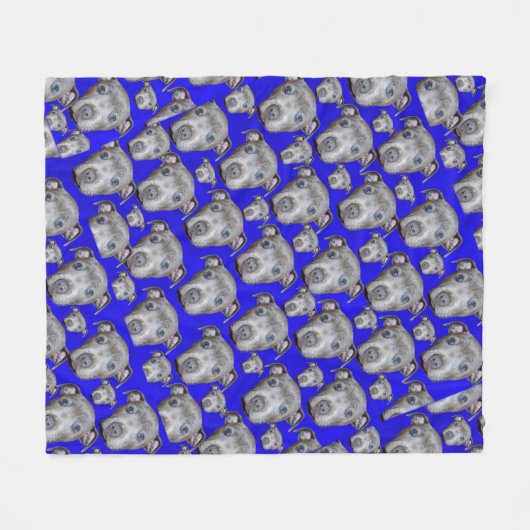 Staffordshire Bull Terrier Puppy Pattern, medium Fleece Deken (Voorkant (Horizontaal))