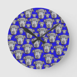 Staffordshire Bull Terrier Puppy Pattern Ronde Klok