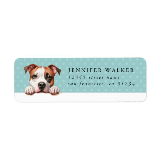 Staffordshire Bull Terrier Return Address Labels (Voorkant)