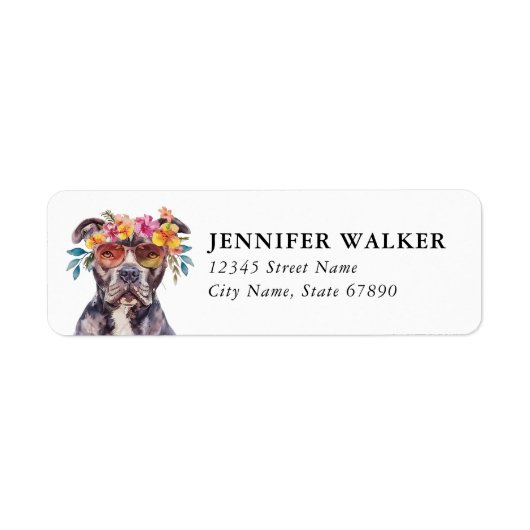 Staffordshire Bull Terrier Return Address Labels (Voorkant)