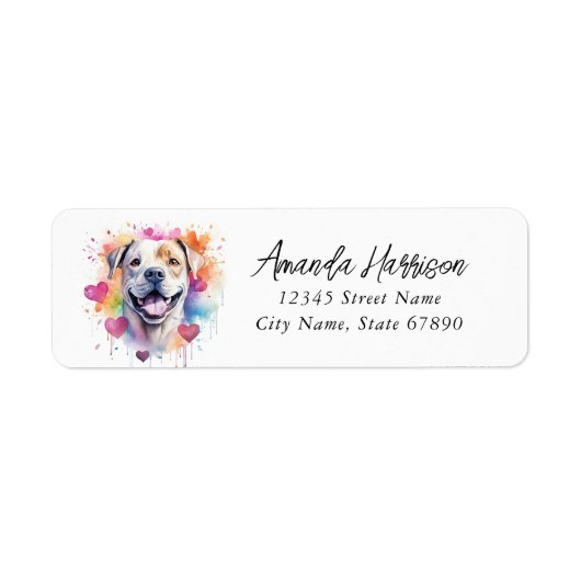 Staffordshire Bull Terrier Return Address Labels (Voorkant)