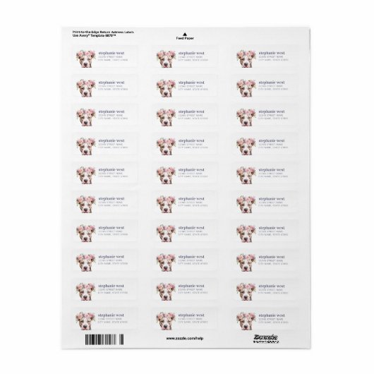 Staffordshire Bull Terrier Return Label (Full Sheet)