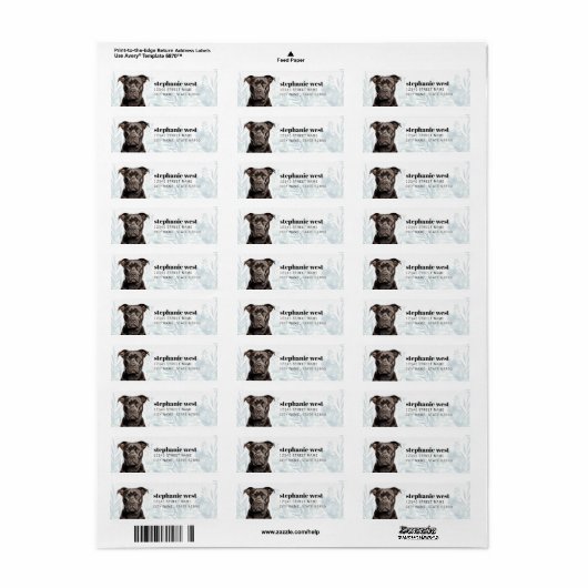Staffordshire Bull Terrier Return Label (Full Sheet)