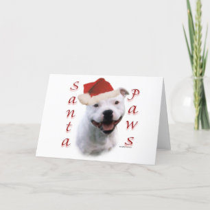 Staffordshire Bull Terrier Santa Paws Feestdagen Kaart