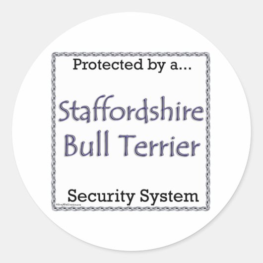 Staffordshire Bull Terrier Security Sticker (Voorkant)