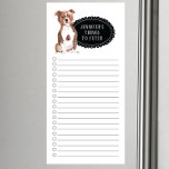 Staffordshire Bull Terrier Shopping List Magnetisch Notitieblok<br><div class="desc">Schattige dingen om een Staffordshire Bull Terrier-hond te halen met een zwart karton-lijst gepersonaliseerd met jouw naam.</div>