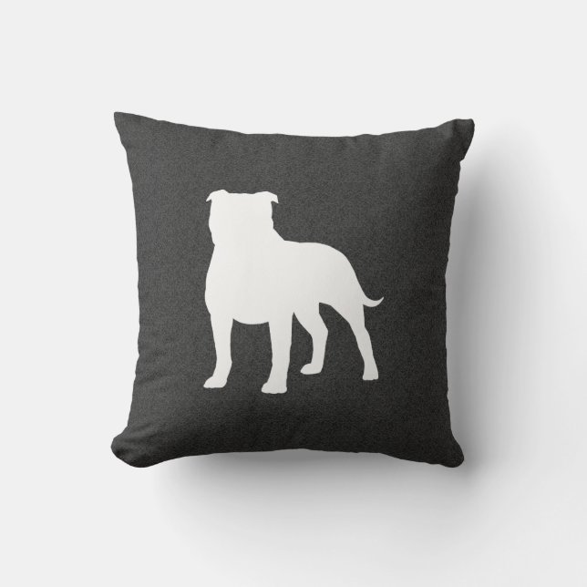 Staffordshire Bull Terrier Silhouette Kussen (Voorkant)