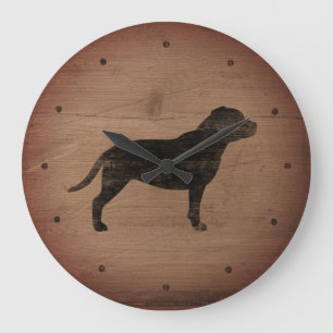 Staffordshire Bull Terrier Silhouette Rustige Styl Grote Klok