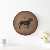 Staffordshire Bull Terrier Silhouette Rustige Styl Grote Klok (Huis)