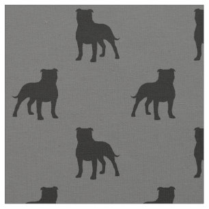 Staffordshire Bull Terrier Silhouettes Dog Pattern Stof