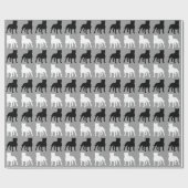 Staffordshire Bull Terrier Silhouettes Pattern Cadeaupapier (Vlak)