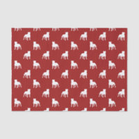 Staffordshire Bull Terrier Silhouettes Pattern Red
