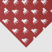Staffordshire Bull Terrier Silhouettes Pattern Red Tissuepapier (Detail)