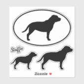 Staffordshire Bull Terrier Silhouettes Sticker Set (Vel)