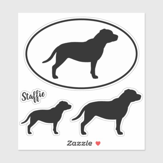 Staffordshire Bull Terrier Silhouettes Sticker Set (Vel)