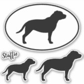 Staffordshire Bull Terrier Silhouettes Sticker Set (Voorkant)
