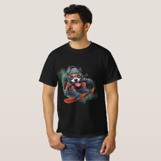 Staffordshire Bull Terrier snowboard T-shirt