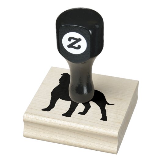 Staffordshire Bull Terrier Staffy Dog Silhouette Rubberstempel (Stempel)