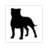Staffordshire Bull Terrier Staffy Dog Silhouette Rubberstempel (Afrduk)