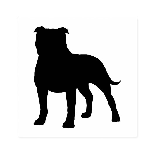Staffordshire Bull Terrier Staffy Dog Silhouette Rubberstempel (Afrduk)