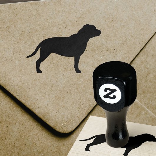 Staffordshire Bull Terrier Staffy Dog Silhouette Rubberstempel