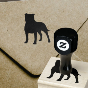 Staffordshire Bull Terrier Staffy Dog Silhouette Rubberstempel