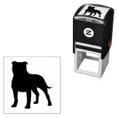 Staffordshire Bull Terrier Staffy Dog Silhouette Zelfinktende Stempel (In situ)