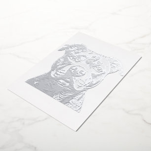 Staffordshire Bull Terrier (Staffy) Folie Notecard Feestdagenkaart