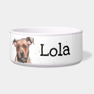 Staffordshire bull Terrier Staffy gepersonaliseerd Voerbakje