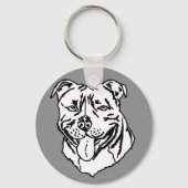 Staffordshire Bull Terrier STAFFY Sleutelhanger (Voorkant)