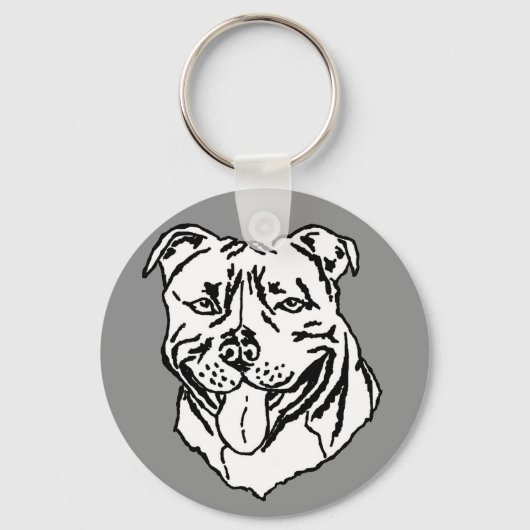 Staffordshire Bull Terrier STAFFY Sleutelhanger (Voorkant)