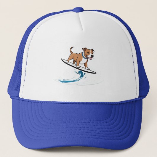 Staffordshire Bull Terrier Surfen op de golven, Trucker Pet (Voorkant)