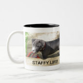 Staffordshire Bull Terrier Tweekleurige Koffiemok (Links)