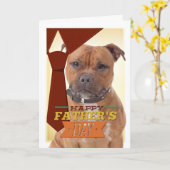 Staffordshire Bull Terrier Vaderdag Kaart (Gele Bloem)