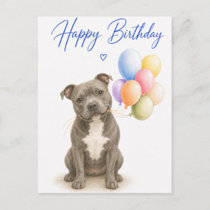 Staffordshire Bull Terrier Verjaardag Briefkaart