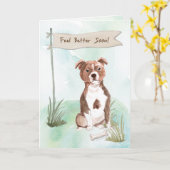 Staffordshire Bull Terrier voelt zich beter bij Do Kaart (Gele Bloem)