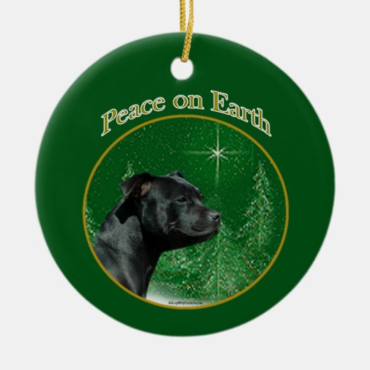 Staffordshire Bull Terrier Vrede Keramisch Ornament (Voorkant)