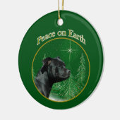Staffordshire Bull Terrier Vrede Keramisch Ornament (Links)