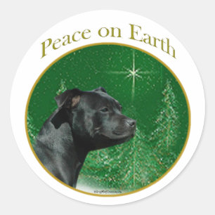 Staffordshire Bull Terrier Vrede Ronde Sticker