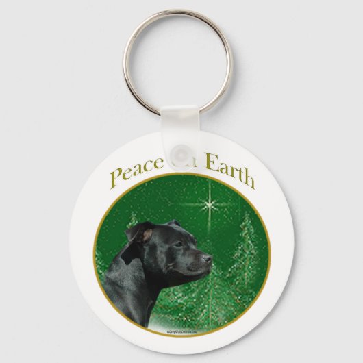 Staffordshire Bull Terrier Vrede Sleutelhanger (Voorkant)