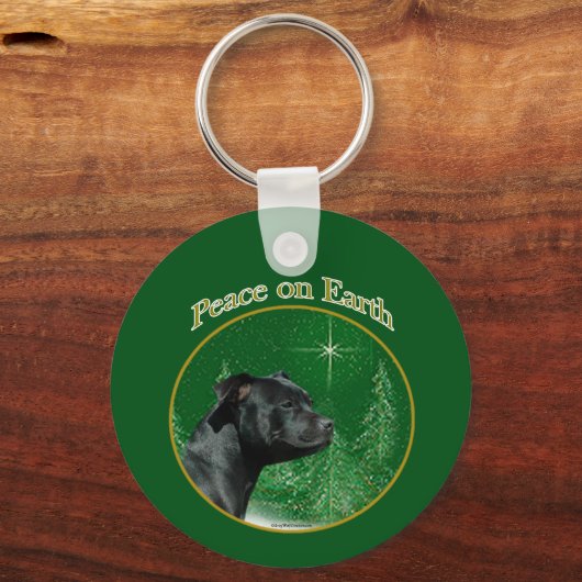 Staffordshire Bull Terrier Vrede Sleutelhanger (Achterkant)