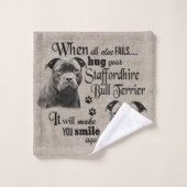 Staffordshire Bull Terrier wanneer alles mislukt Bad Handdoek (Wasdoekje)