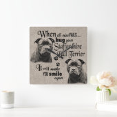 Staffordshire Bull Terrier wanneer alles mislukt Vierkante Klok (Huis)