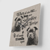 Staffordshire Bull Terrier wanneer alles mislukt Vierkante Klok (Hoek)