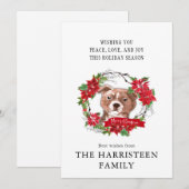 Staffordshire Bull Terrier Waterverf Kerstmis Feestdagenkaart (Voorkant / Achterkant)