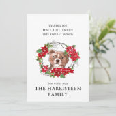 Staffordshire Bull Terrier Waterverf Kerstmis Feestdagenkaart (Staand voorkant)