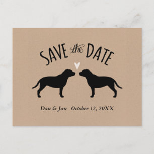 Staffordshire Bull Terriers Bruiloft Save the Date Aankondigingskaart