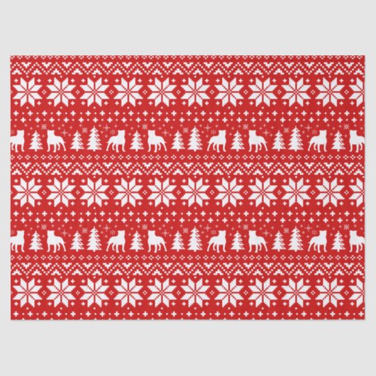 Staffordshire Bull Terriers kerstpatroonrood Tissuepapier (Voorkant)