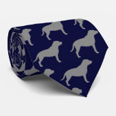 Staffordshire Bull Terriers | Staffie Silhouettes Stropdas (Opgerold)